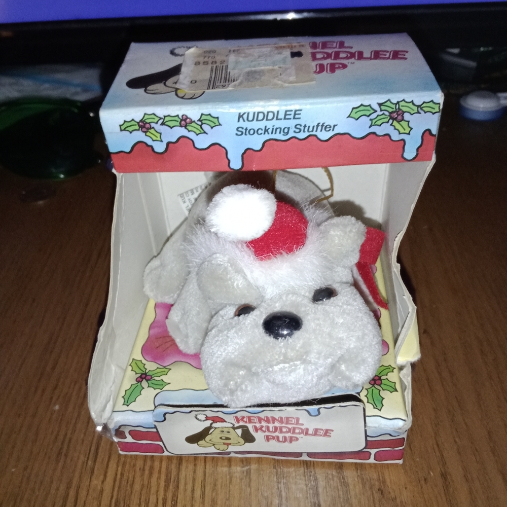 🐶Vintage 1987 Christmas Kennel Kuddle Pup Christmas Bulldog 🐶